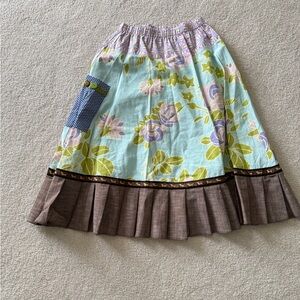 Floral Patterned Matilda Jane Skirt with Brown Hem
